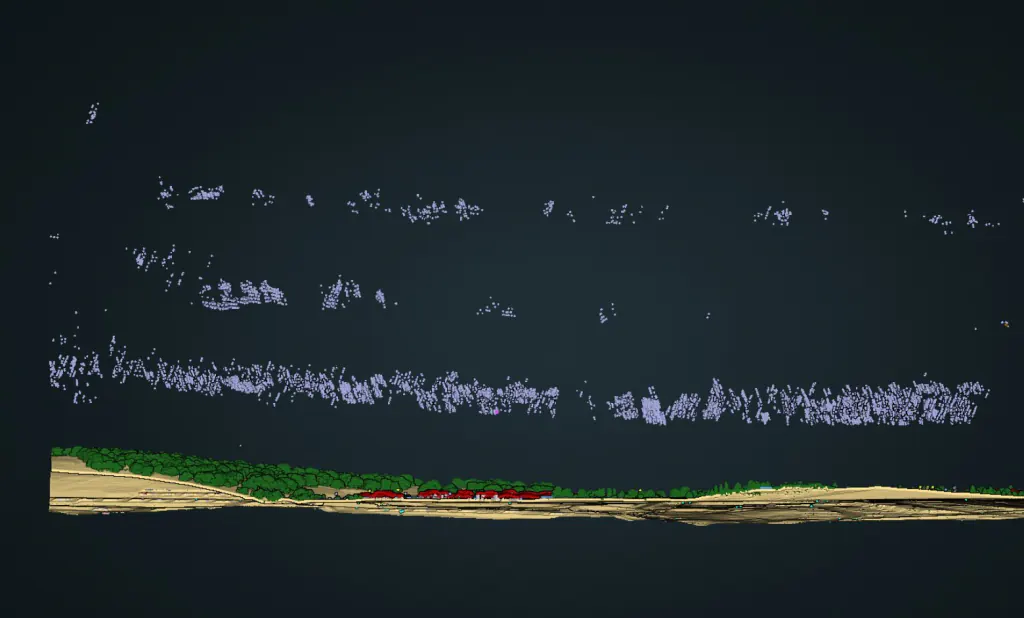 Isolated low and high noise detected in a Leica Terrain Mapper capture
