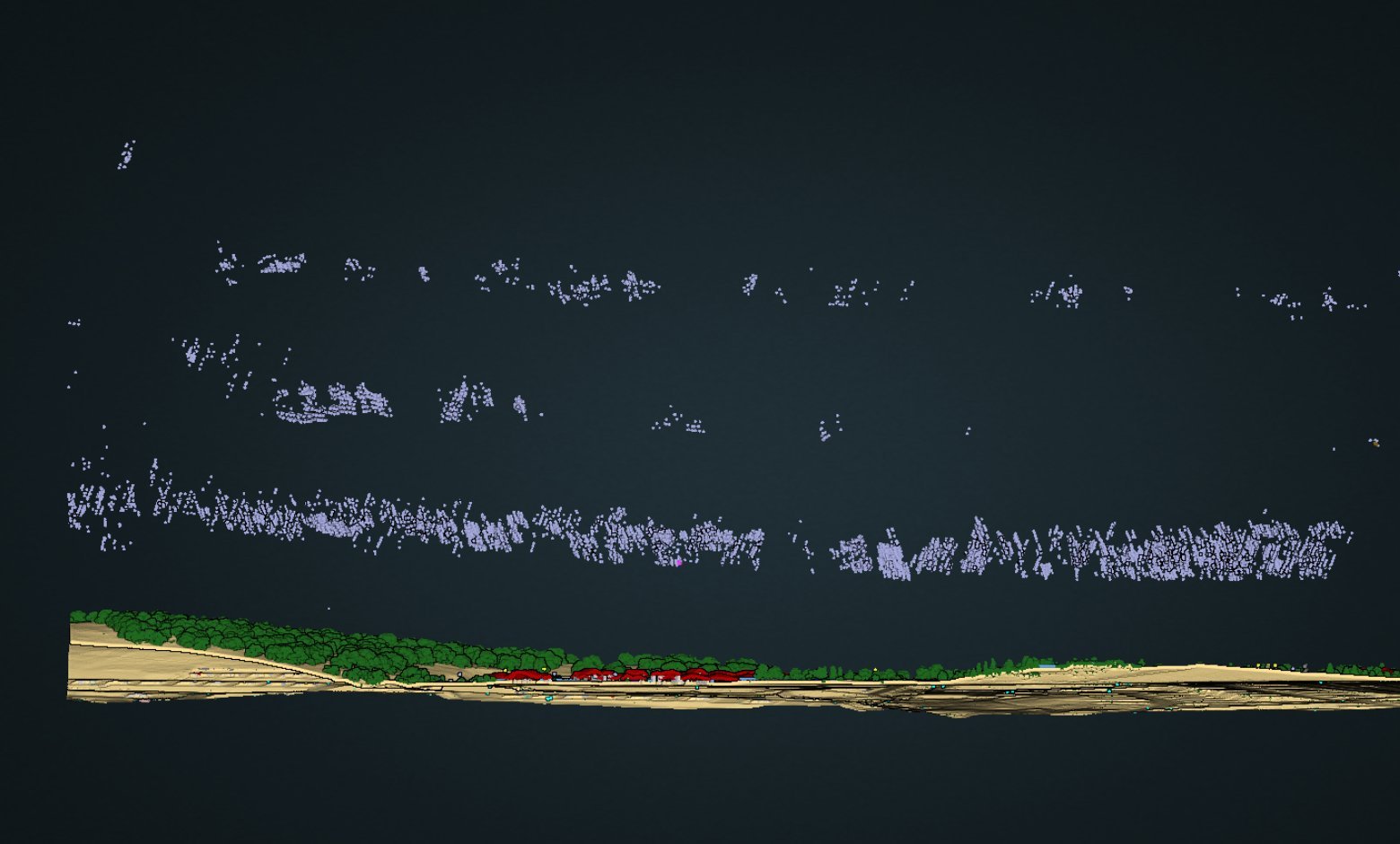 Isolated low and high noise detected in a Leica Terrain Mapper capture