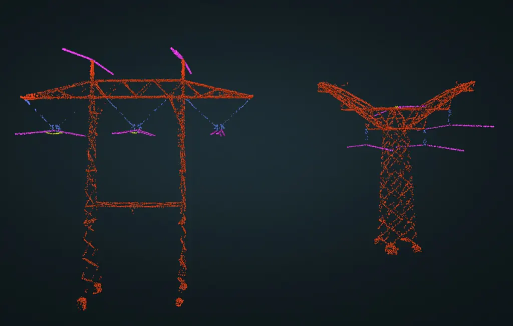 High-voltage transmission towers