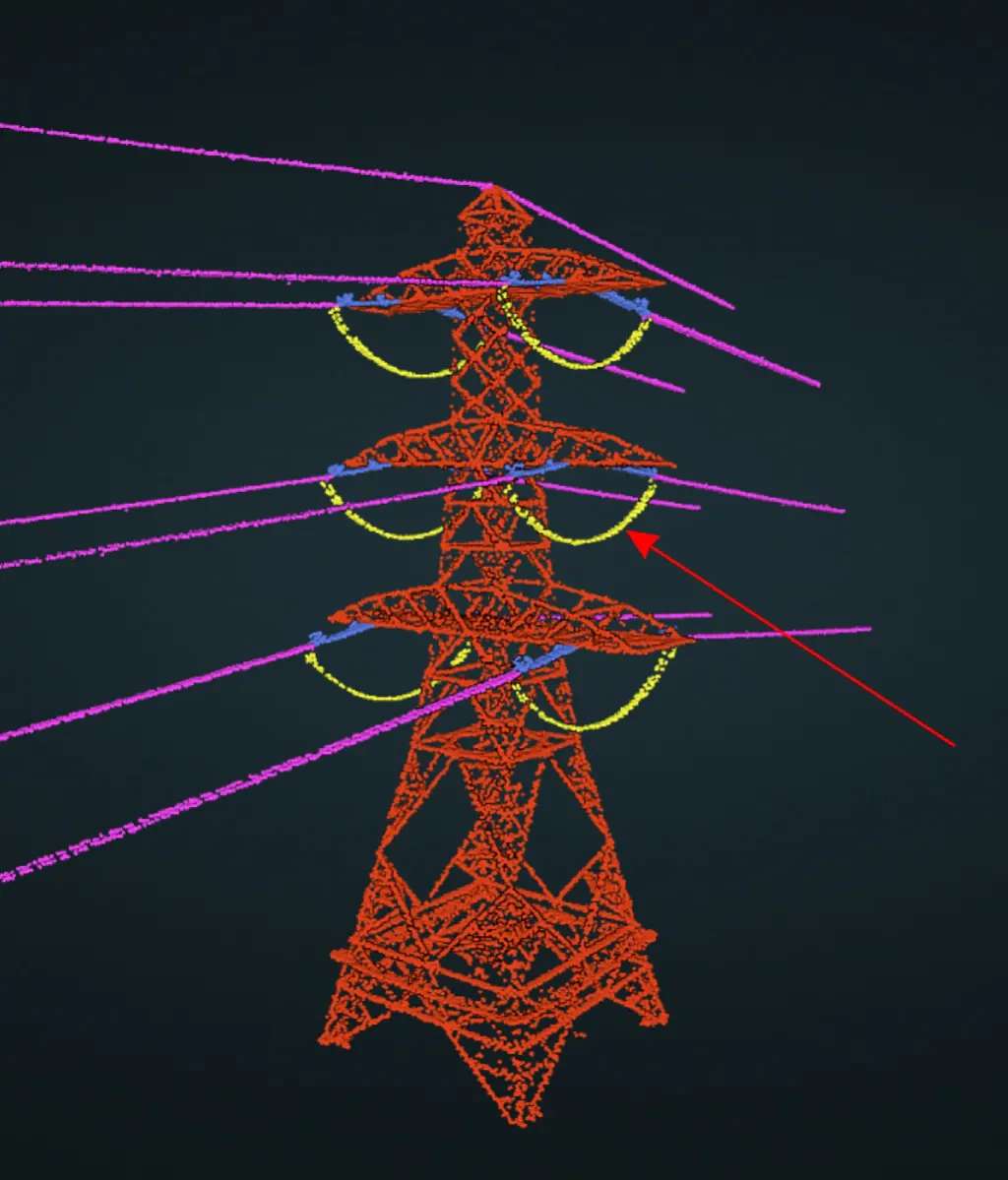 Tension / jumper wires between insulators