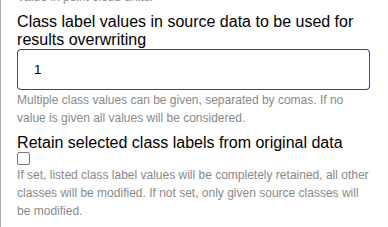 Settings to overwrite class 1 from the input data with Flai classification