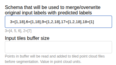 Define the schema for merging or overwriting original input labels with predicted labels (classified by Flai).