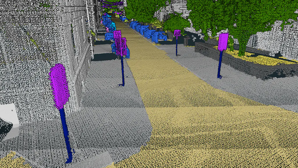 Classified mobile mapping scene