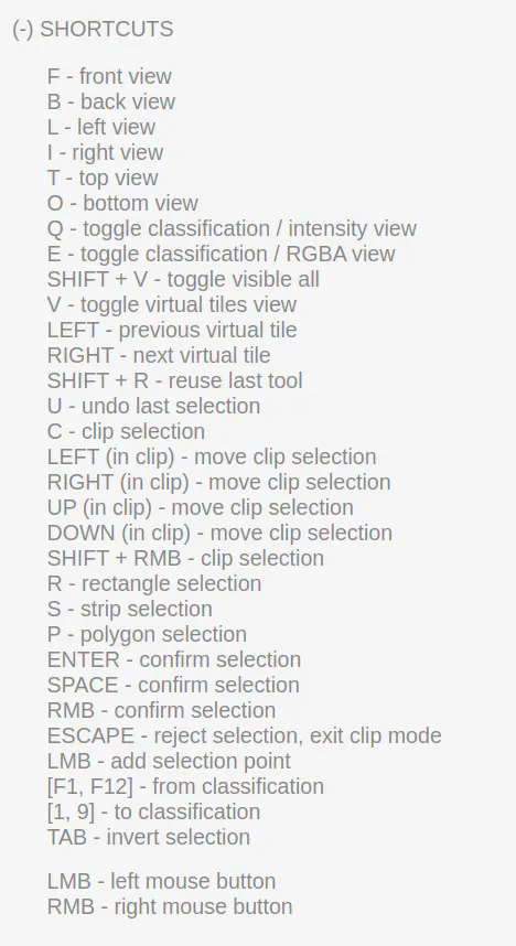 Keyboard shortcuts