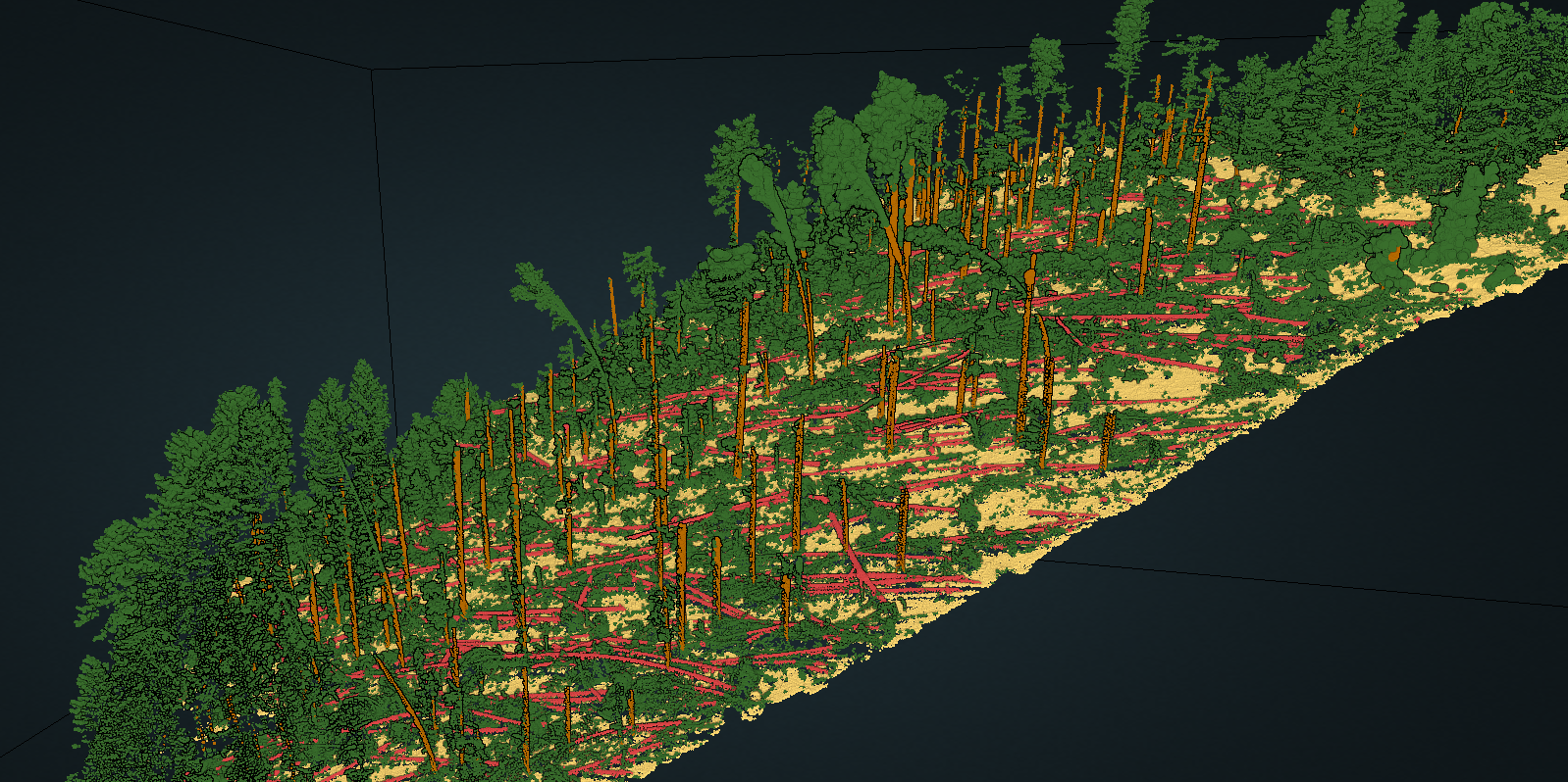 Forest damage assessment from LiDAR point cloud using Artificial Intelligence