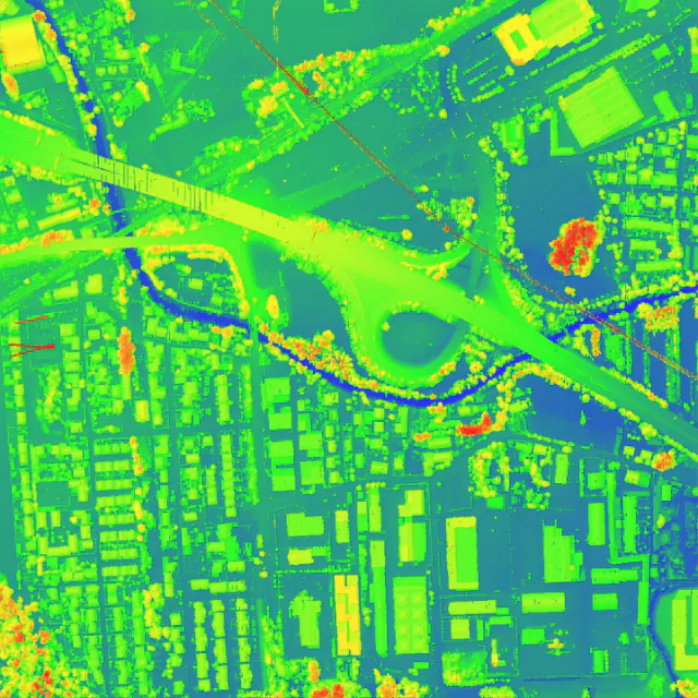 LiDAR digital surface model raster
